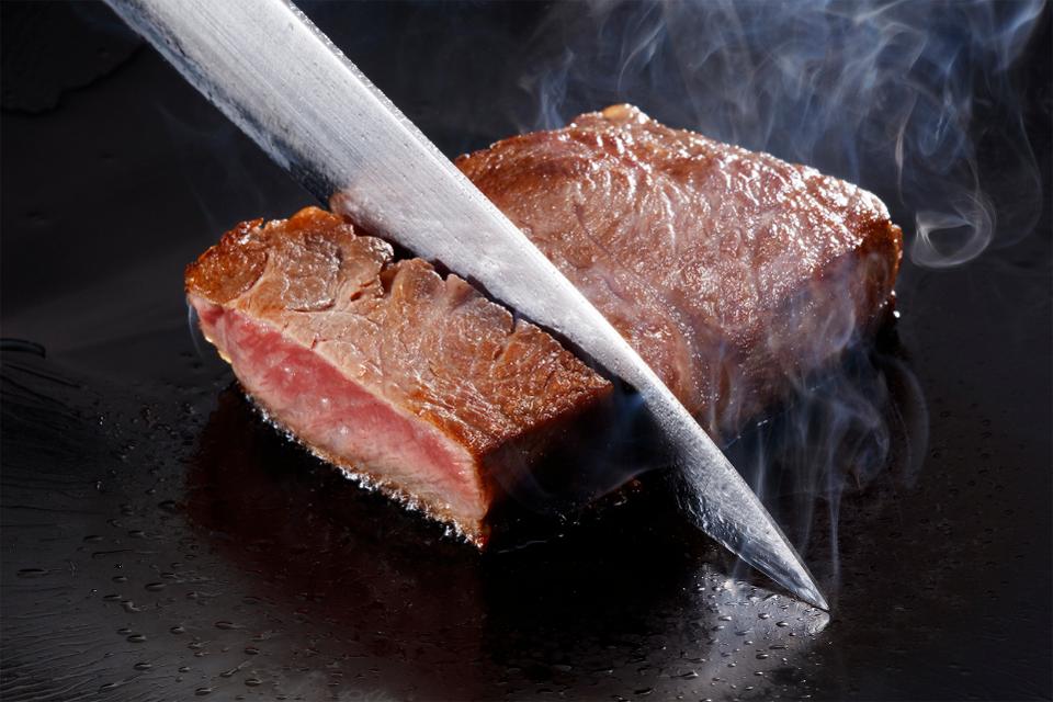 Animal-based piece of Wagyu beef steak.