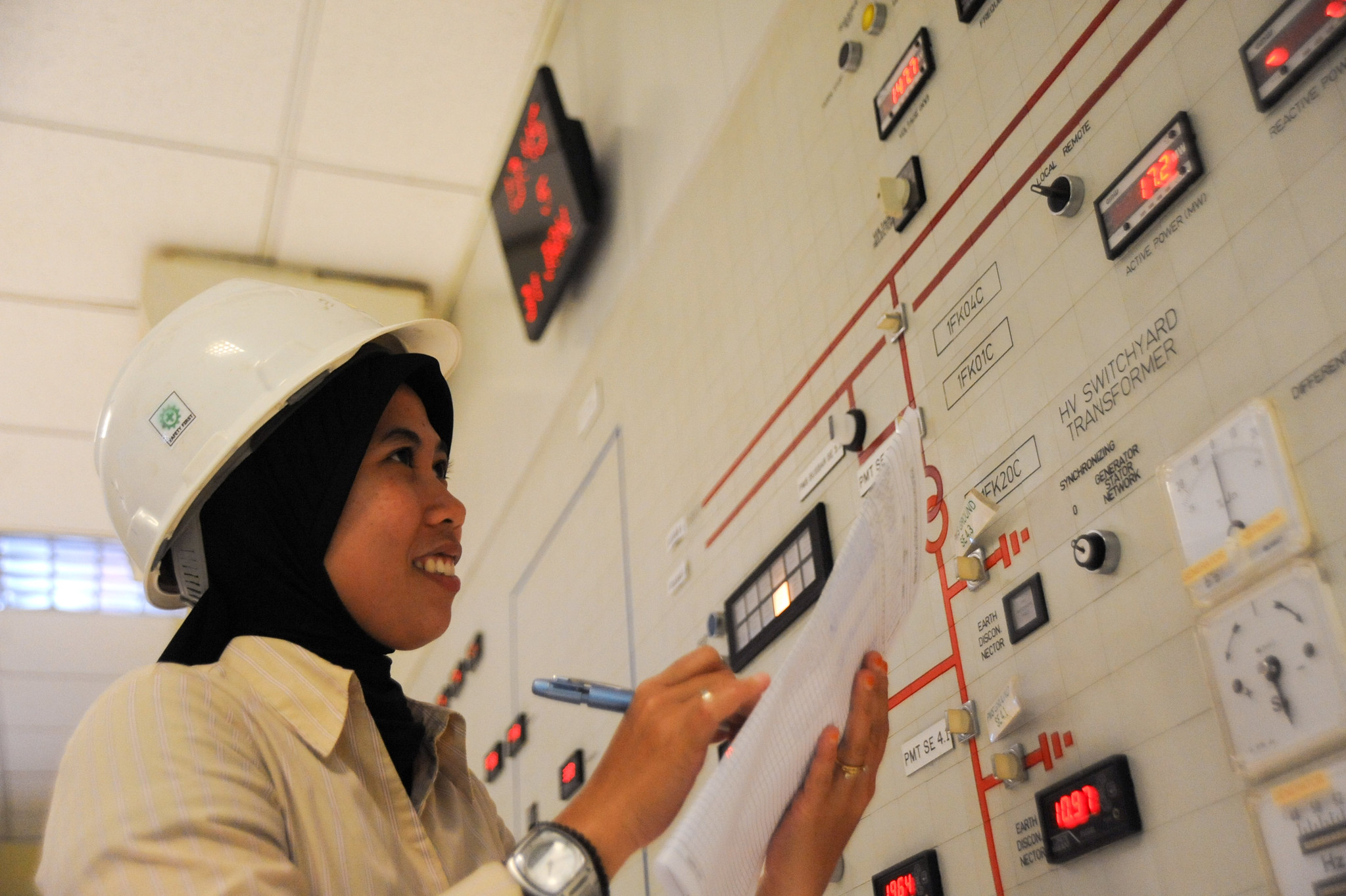 <p>A worker at Indonesia's Lahendong geothermal power plant. Photo by Asian Development Bank/Flickr.</p>